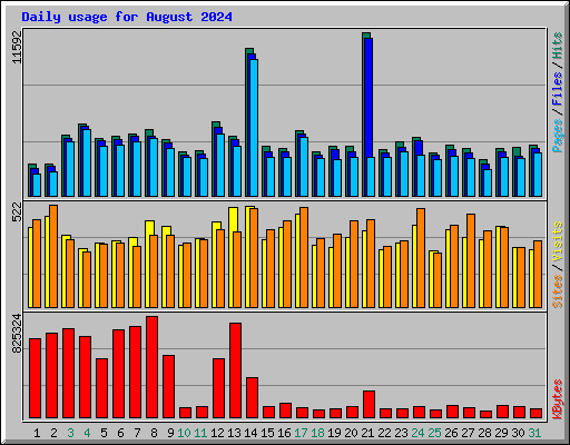 Daily usage for August 2024