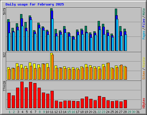 Daily usage for February 2025