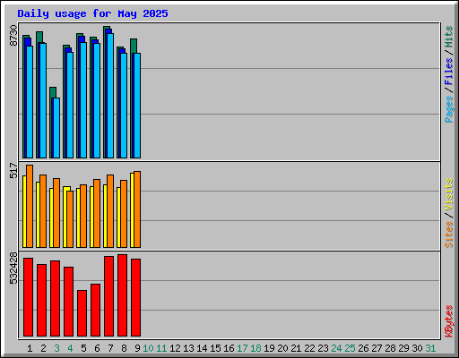 Daily usage for May 2025