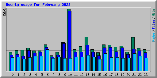 Hourly usage for February 2023